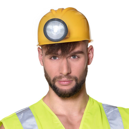 E-Carnavalskleding.nl Helm bouwvakker mijnwerker met licht