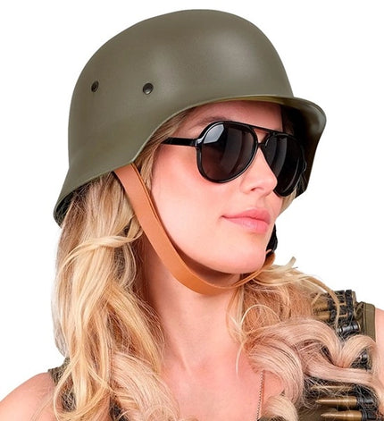E-Carnavalskleding.nl Helm militair groen Siem