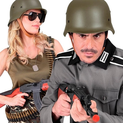 E-Carnavalskleding.nl Helm militair groen Siem