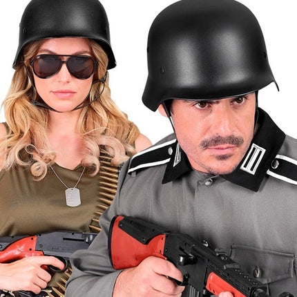 E-Carnavalskleding.nl Helm militair zwart Isa