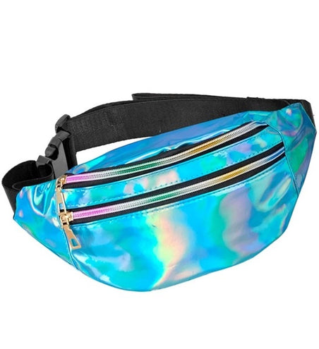 E-Carnavalskleding.nl Heuptas blauw holografisch Noah