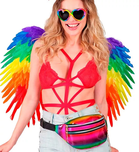 E-Carnavalskleding.nl Heuptas regenboog holografisch Pim