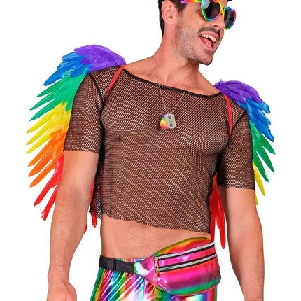 E-Carnavalskleding.nl Heuptas regenboog holografisch Pim