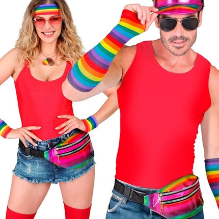 E-Carnavalskleding.nl Heuptas regenboog holografisch Pim