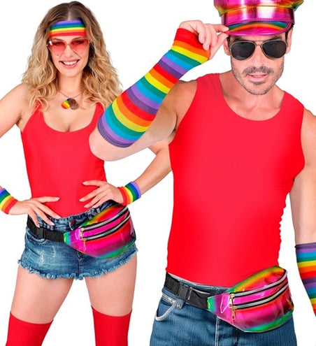 E-Carnavalskleding.nl Heuptas regenboog holografisch Pim