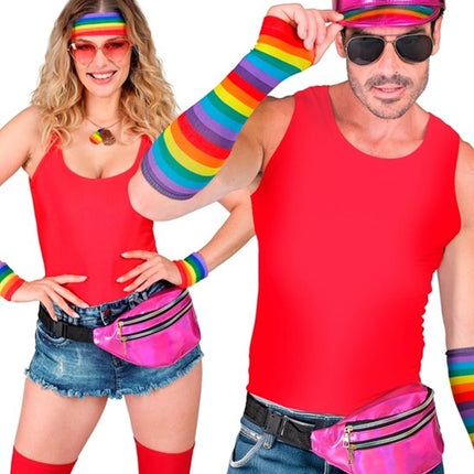 E-Carnavalskleding.nl Heuptas roze holografisch Tess