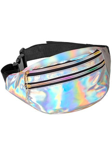 E-Carnavalskleding.nl Heuptas zilver holografisch Eva
