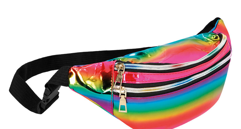 E-Carnavalskleding.nl Heuptasje holografisch regenboog