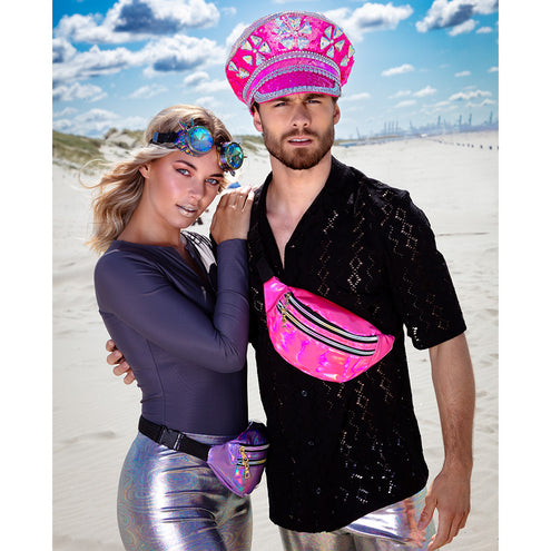 E-Carnavalskleding.nl Heuptasje holografisch roze