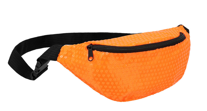 E-Carnavalskleding.nl Heuptasje pailletten neonoranje