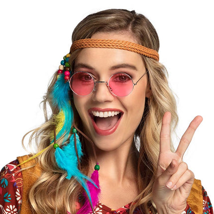 E-Carnavalskleding.nl Hippie bril John roze