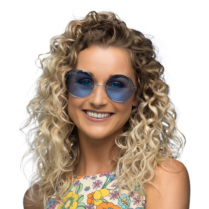 E-Carnavalskleding.nl Hippie bril XL blauw