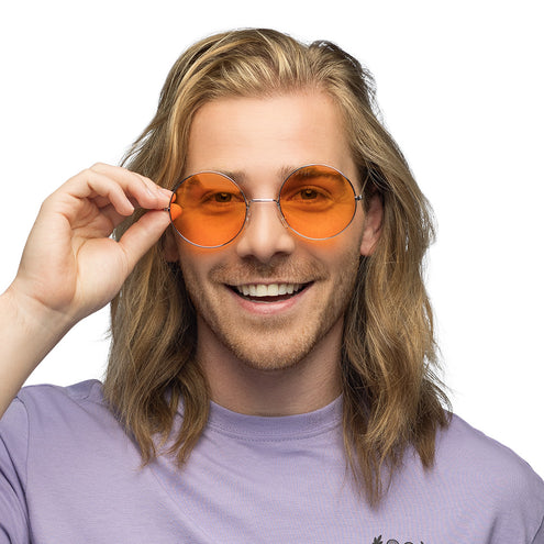 E-Carnavalskleding.nl Hippie bril XL oranje