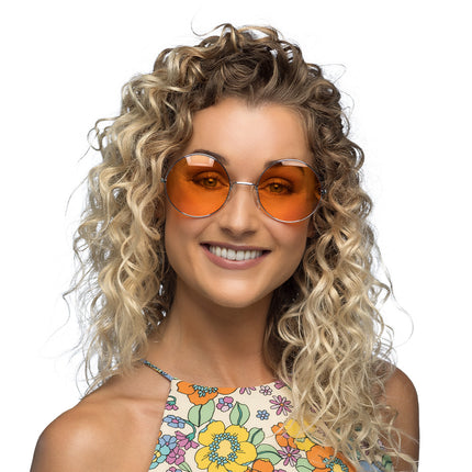 E-Carnavalskleding.nl Hippie bril XL oranje