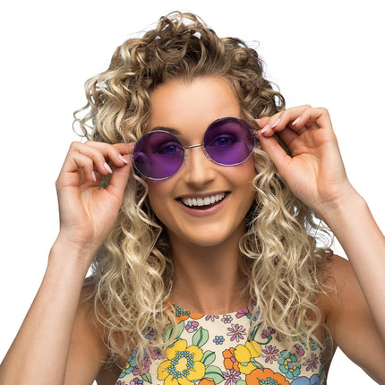 E-Carnavalskleding.nl Hippie bril XL paars