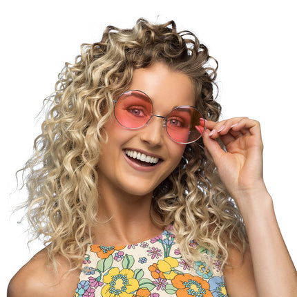 E-Carnavalskleding.nl Hippie bril XL roze