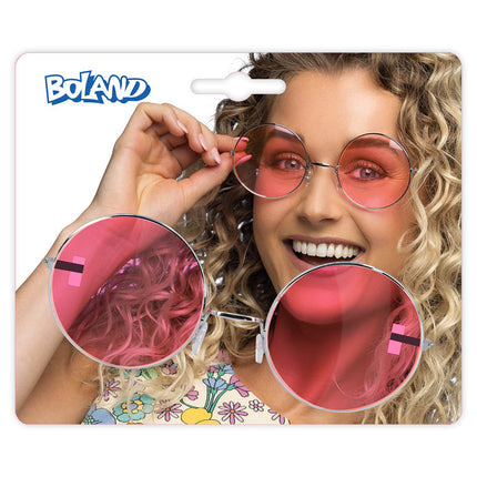 E-Carnavalskleding.nl Hippie bril XL roze