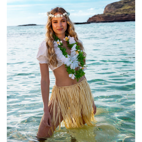 E-Carnavalskleding.nl Hippie hoofdband Ibiza witte bloemen