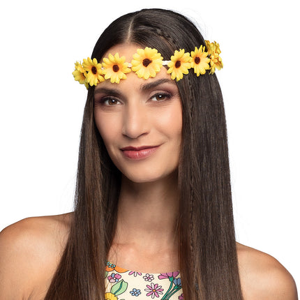 E-Carnavalskleding.nl Hippie hoofdband Zonnebloemen