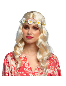 E-Carnavalskleding.nl Hippie pruik Joy blond