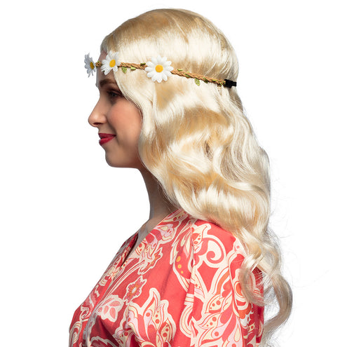 E-Carnavalskleding.nl Hippie pruik Joy blond