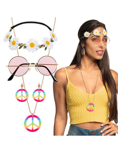 E-Carnavalskleding.nl Hippie verkleed set compleet