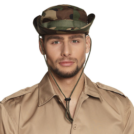 E-Carnavalskleding.nl Hoed Camouflage tropenavonturier