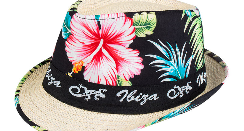 E-Carnavalskleding.nl Hoed 'Ibiza' met bloemen