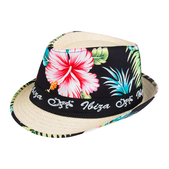 E-Carnavalskleding.nl Hoed 'Ibiza' met bloemen