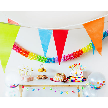 E-Carnavalskleding.nl Hoed regenboog cake 'Happy Birthday'