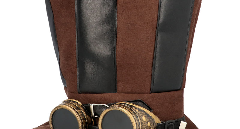 E-Carnavalskleding.nl Hoge hoed steampunk bruin Starepunk