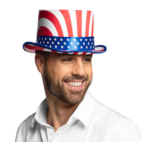 E-Carnavalskleding.nl Hoge hoed USA de luxe Amerika