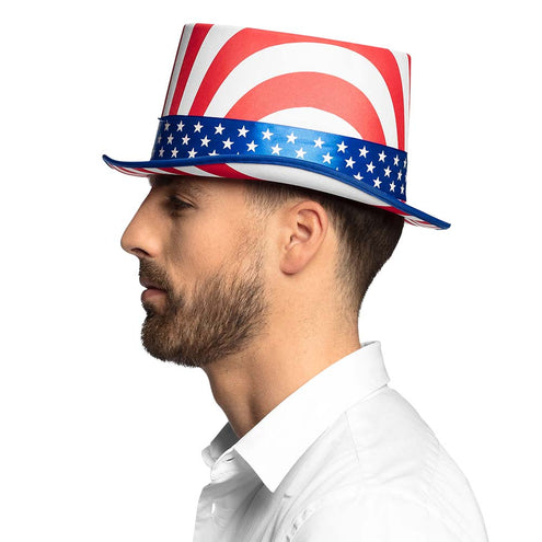 E-Carnavalskleding.nl Hoge hoed USA de luxe Amerika