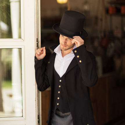 E-Carnavalskleding.nl Hoge hoed zwart Byron