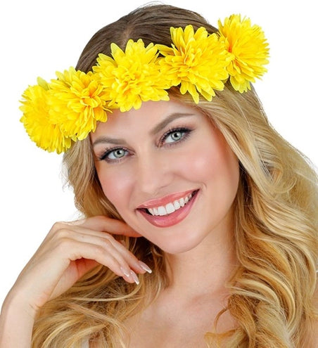 E-Carnavalskleding.nl Hoofdband bloemen geel Luuk