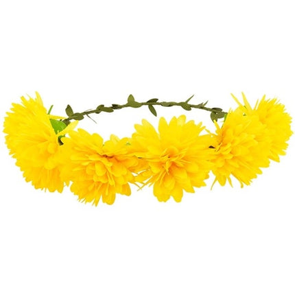 E-Carnavalskleding.nl Hoofdband bloemen geel Luuk