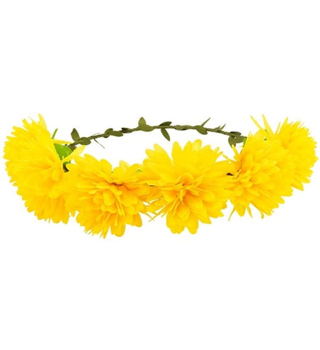 E-Carnavalskleding.nl Hoofdband bloemen geel Luuk
