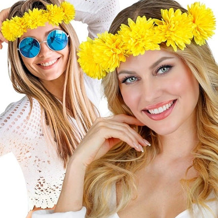 E-Carnavalskleding.nl Hoofdband bloemen geel Luuk