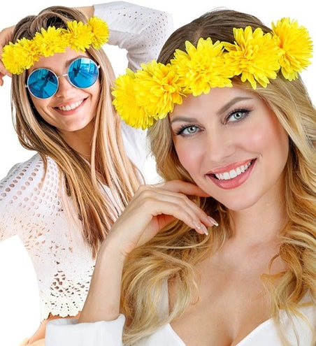 E-Carnavalskleding.nl Hoofdband bloemen geel Luuk