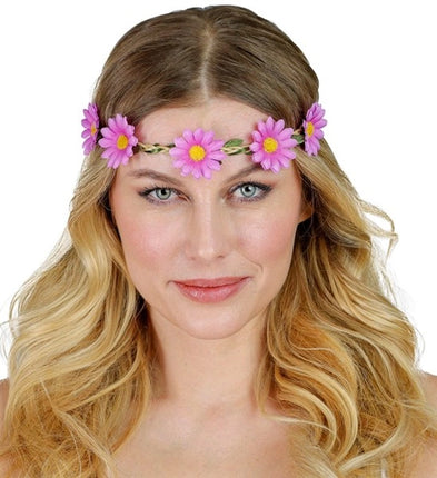 E-Carnavalskleding.nl Hoofdband bloemen paars Julia