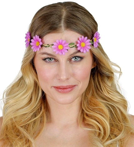 E-Carnavalskleding.nl Hoofdband bloemen paars Julia