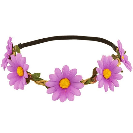 E-Carnavalskleding.nl Hoofdband bloemen paars Julia