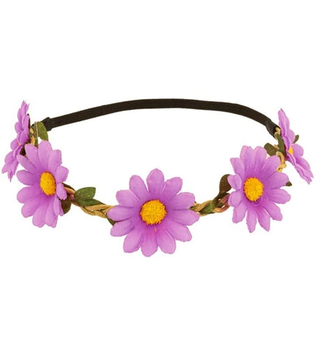 E-Carnavalskleding.nl Hoofdband bloemen paars Julia
