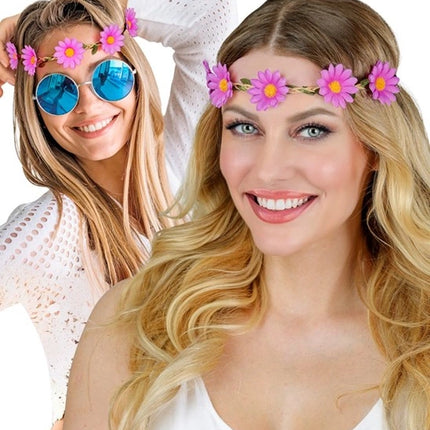 E-Carnavalskleding.nl Hoofdband bloemen paars Julia