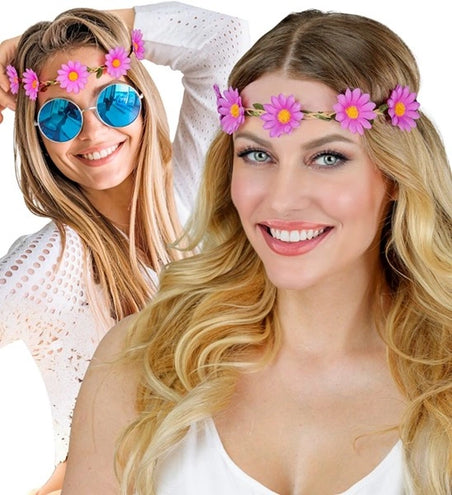 E-Carnavalskleding.nl Hoofdband bloemen paars Julia