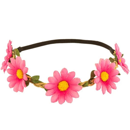 E-Carnavalskleding.nl Hoofdband bloemen roze Noah