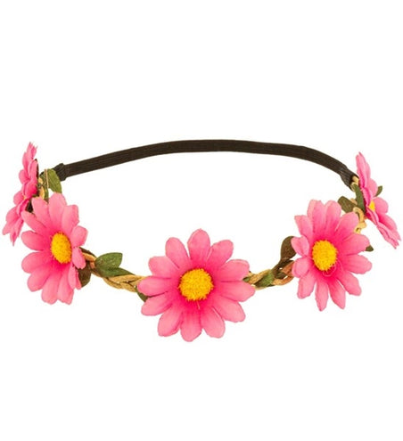 E-Carnavalskleding.nl Hoofdband bloemen roze Noah