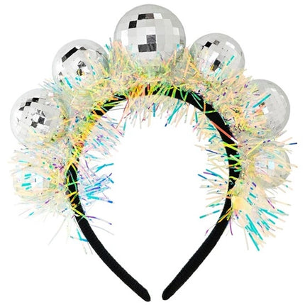E-Carnavalskleding.nl Hoofdband disco ballen met sliertje Sophie