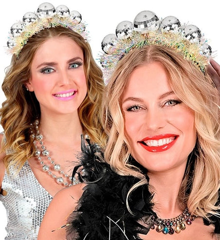 E-Carnavalskleding.nl Hoofdband disco ballen met sliertje Sophie