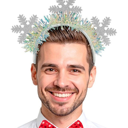 E-Carnavalskleding.nl Hoofdband sneeuwvlokken glitter Bram